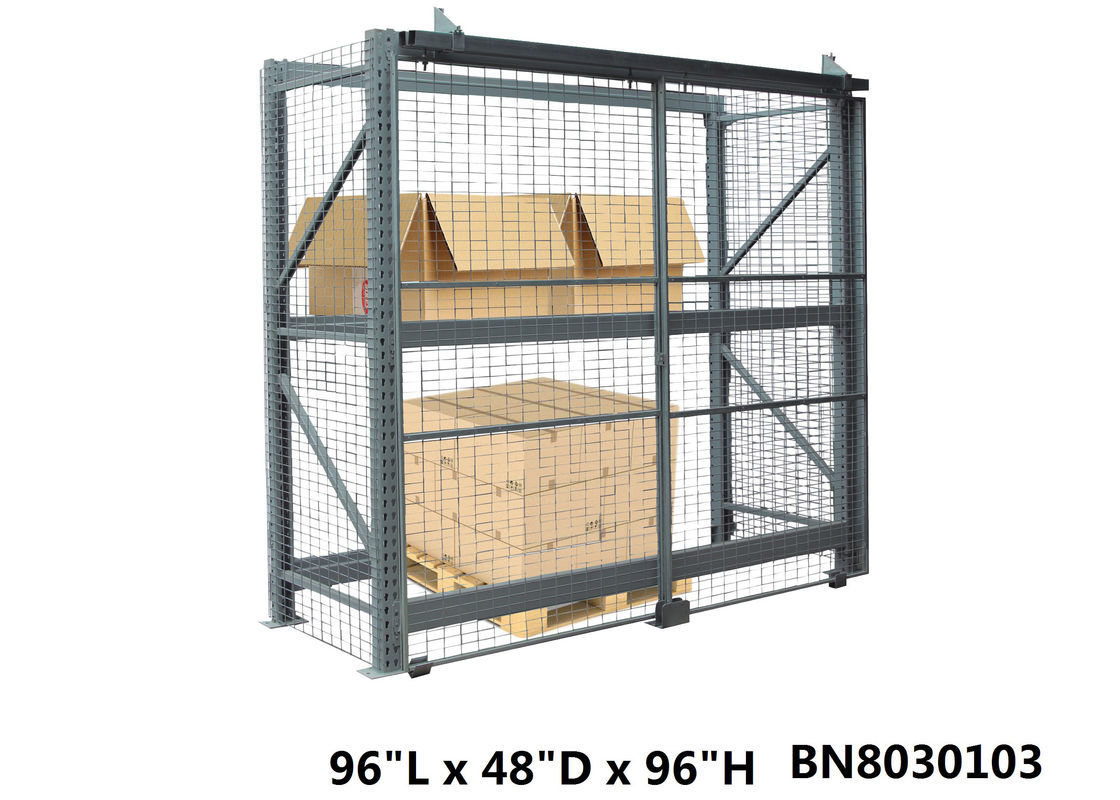 Ασφαλές βιομηχανικό κλουβί αποθήκευσης καταλόγων, κλειδώσιμα κλουβιά παλετών βάθος 48 ίντσας προμηθευτής